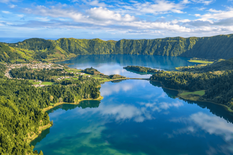 Sete Cidades crater lakes seen from a viewpoint on São Miguel